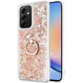 Microsonic Samsung Galaxy A34 Kılıf Glitter Liquid Holder Pembe Cep Telefonu Kılıfı