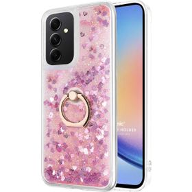 Microsonic Samsung Galaxy A34 Kılıf Glitter Liquid Holder Pembe Cep Telefonu Kılıfı