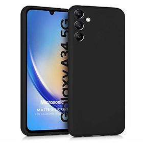 Microsonic Samsung Galaxy A34 Matte Silicone Siyah Kılıf