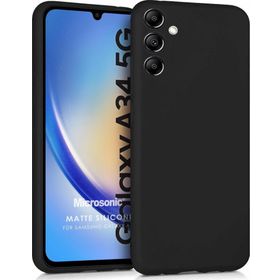 Microsonic Samsung Galaxy A34 Matte Silicone Siyah Kılıf