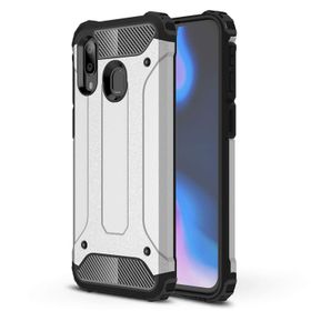 Microsonic Samsung Galaxy A40 Rugged Armor Gümüş Kılıf