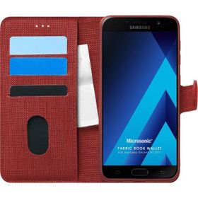 Microsonic Samsung Galaxy A5 2017 Fabric Book Wallet Kırmızı Kılıf