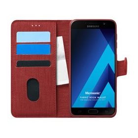 Microsonic Samsung Galaxy A5 2017 Fabric Book Wallet Kırmızı Kılıf