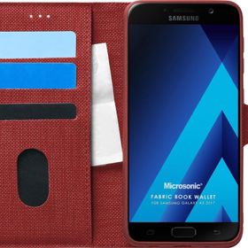 Microsonic Samsung Galaxy A5 2017 Fabric Book Wallet Kırmızı Kılıf