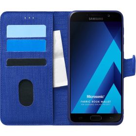 Microsonic Samsung Galaxy A5 2017 Fabric Book Wallet Lacivert Kılıf