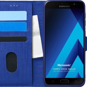 Microsonic Samsung Galaxy A5 2017 Fabric Book Wallet Lacivert Kılıf