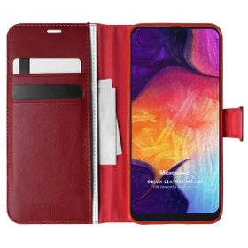 Microsonic Samsung Galaxy A50 Delux Leather Wallet Kırmızı Kılıf
