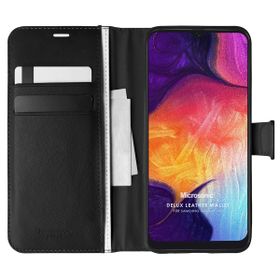 Microsonic Samsung Galaxy A50 Delux Leather Wallet Siyah Kılıf