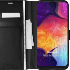 Microsonic Samsung Galaxy A50 Delux Leather Wallet Siyah Kılıf