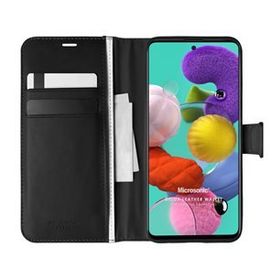 Microsonic Samsung Galaxy A51 Delux Leather Wallet Siyah Kılıf