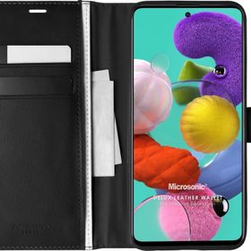 Microsonic Samsung Galaxy A51 Delux Leather Wallet Siyah Kılıf