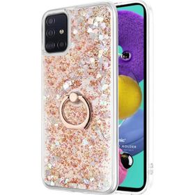 Microsonic Samsung Galaxy A51 Glitter Liquid Holder Gold Kılıf