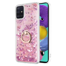 Microsonic Samsung Galaxy A51 Glitter Liquid Holder Pembe Kılıf