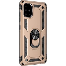 Microsonic Samsung Galaxy A51 Gold Military Ring Holder Kılıf