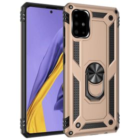Microsonic Samsung Galaxy A51 Gold Military Ring Holder Kılıf