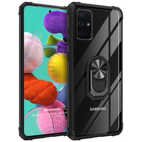 Microsonic Samsung Galaxy A51 Grande Clear Ring Holder Kırmızı Kılıf