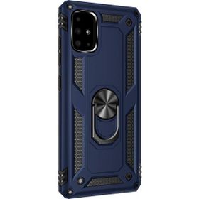 Microsonic Samsung Galaxy A51 Military Ring Holder Lacivert Kılıf