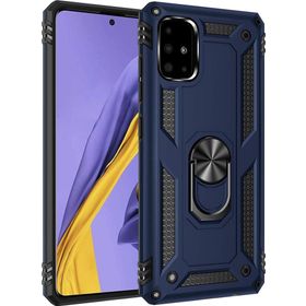 Microsonic Samsung Galaxy A51 Military Ring Holder Lacivert Kılıf