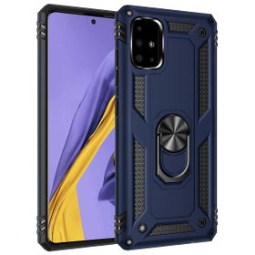 Microsonic Samsung Galaxy A51 Military Ring Holder Lacivert Kılıf