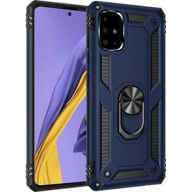 Microsonic Samsung Galaxy A51 Military Ring Holder Lacivert Kılıf
