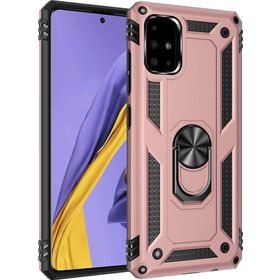 Microsonic Samsung Galaxy A51 Military Ring Holder Rose Gold Kılıf