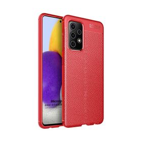 Microsonic Samsung Galaxy A52 Deri Dokulu Silikon Kırmızı Kılıf