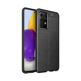 Microsonic Samsung Galaxy A52 Deri Dokulu Silikon Siyah Kılıf