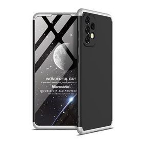 Microsonic Samsung Galaxy A52 Double Dip 360 Protective Siyah Gri Kılıf
