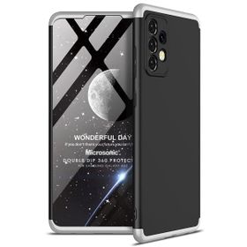 Microsonic Samsung Galaxy A52 Double Dip 360 Protective Siyah Gri Kılıf