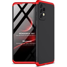 Microsonic Samsung Galaxy A52 Double Dip 360 Protective Siyah Kırmızı Kılıf
