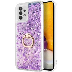 Microsonic Samsung Galaxy A52 Glitter Liquid Holder Mor Kılıf