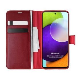 Microsonic Samsung Galaxy A52S Delux Leather Wallet Kırmızı Kılıf