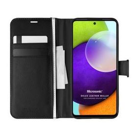 Microsonic Samsung Galaxy A52S Delux Leather Wallet Siyah Kılıf
