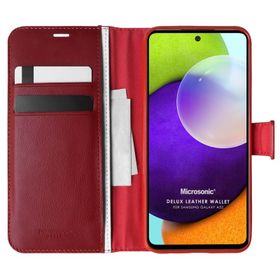 Microsonic Samsung Galaxy A52S Delux Leather Wallet Siyah Kılıf