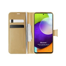 Microsonic Samsung Galaxy A52S Delux Leather Wallet Siyah Kılıf