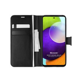 Microsonic Samsung Galaxy A52S Delux Leather Wallet Siyah Kılıf
