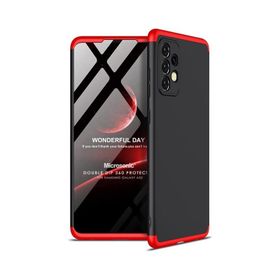Microsonic Samsung Galaxy A52S Double Dip 360 Siyah Kırmızı Kılıf