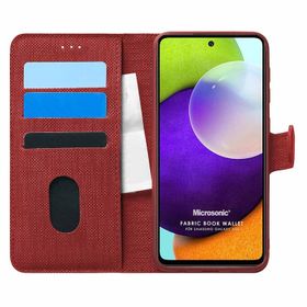 Microsonic Samsung Galaxy A52S Fabric Book Wallet Mor Kılıf