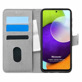 Microsonic Samsung Galaxy A52S Fabric Book Wallet Mor Kılıf