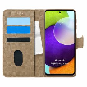 Microsonic Samsung Galaxy A52S Fabric Book Wallet Mor Kılıf