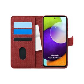 Microsonic Samsung Galaxy A52S Fabric Book Wallet Mor Kılıf
