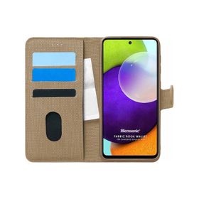 Microsonic Samsung Galaxy A52S Fabric Book Wallet Mor Kılıf