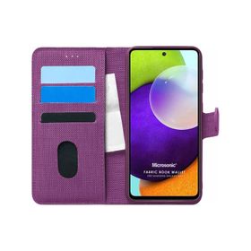 Microsonic Samsung Galaxy A52S Fabric Book Wallet Mor Kılıf
