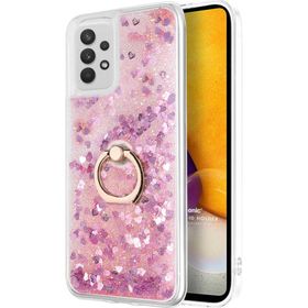 Microsonic Samsung Galaxy A52S Glitter Liquid Holder Pembe Kılıf