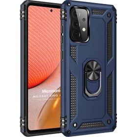 Microsonic Samsung Galaxy A52S Military Ring Holder Lacivert Kılıf