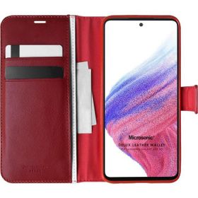 Microsonic Samsung Galaxy A53 5G Delux Leather Wallet Kırmızı Kılıf