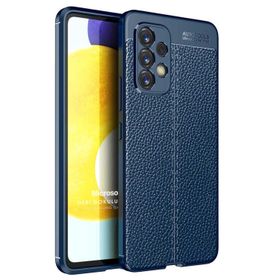 Microsonic Samsung Galaxy A53 5G Deri Dokulu Silikon Lacivert Kılıf