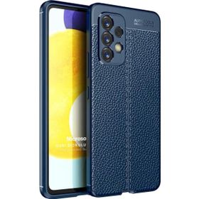 Microsonic Samsung Galaxy A53 5G Deri Dokulu Silikon Lacivert Kılıf