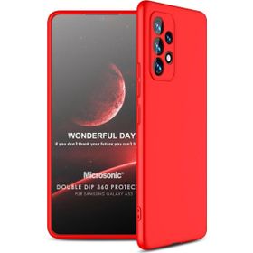 Microsonic Samsung Galaxy A53 5G Double Dip 360 Protective Kırmızı Kılıf