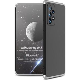 Microsonic Samsung Galaxy A53 5G Double Dip 360 Protective Siyah Gri Kılıf